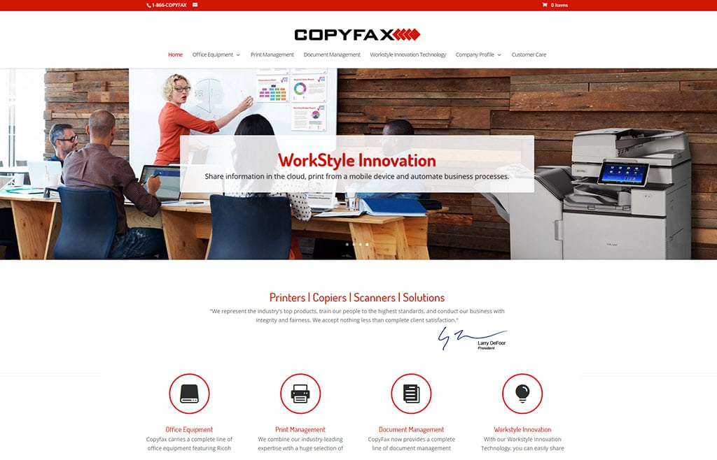 CopyFax Jacksonville Website Redesign