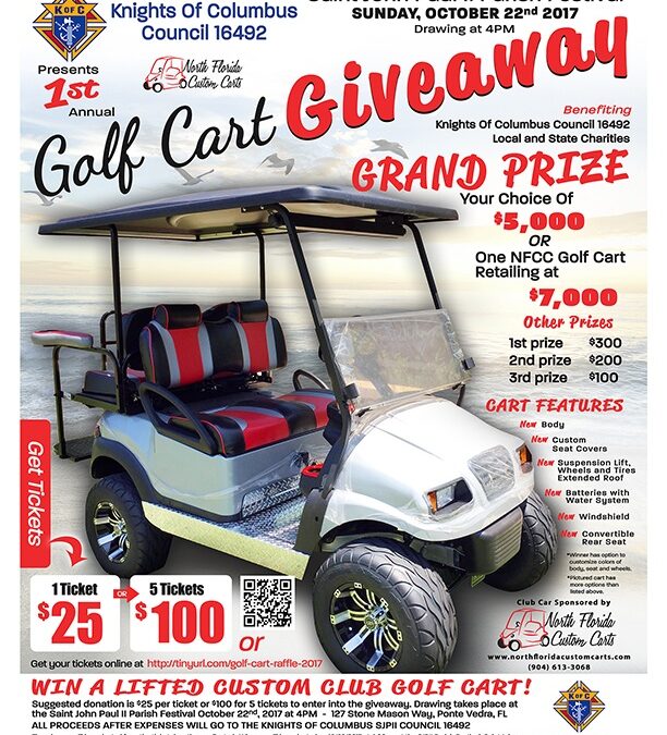 Golf Cart Giveaway Raffle Poster